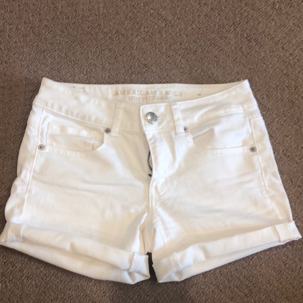 American Eagle white jean shorts